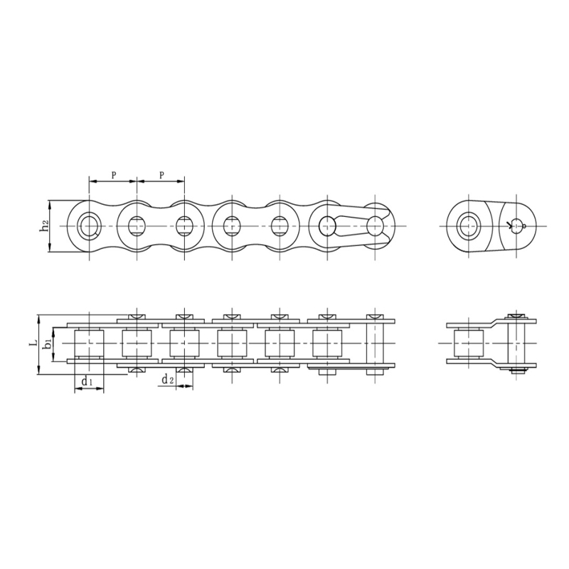 โซ่ลูกกลิ้งความแม่นยำระยะพิทช์สั้นสเตนเลสสตีล