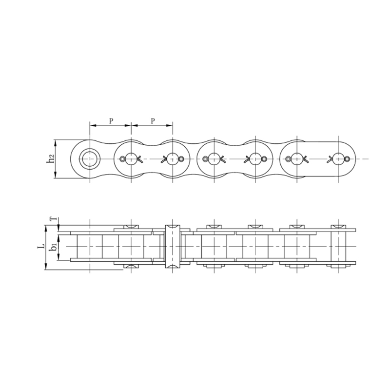 โซ่ลูกกลิ้งความแม่นยำระยะพิทช์สั้นแบบ Cottered (ซีรีย์ A)