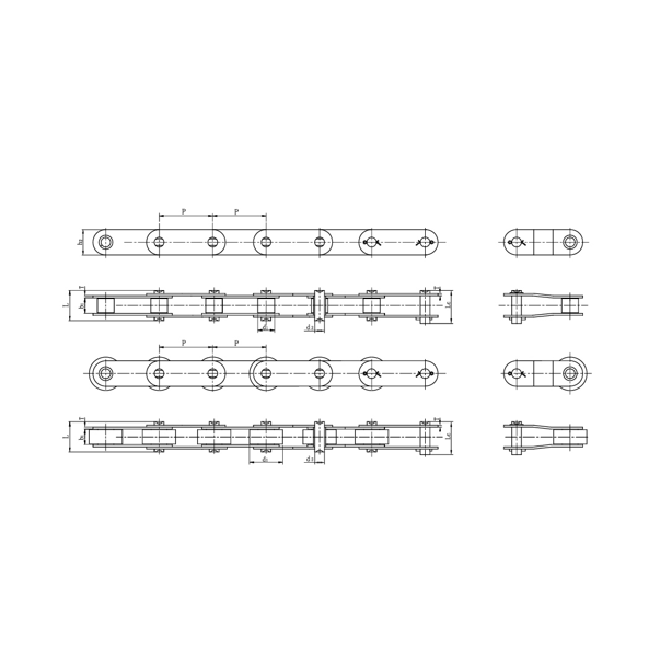 โซ่สายพานลำเลียงสแตนเลสแบบพิทช์คู่