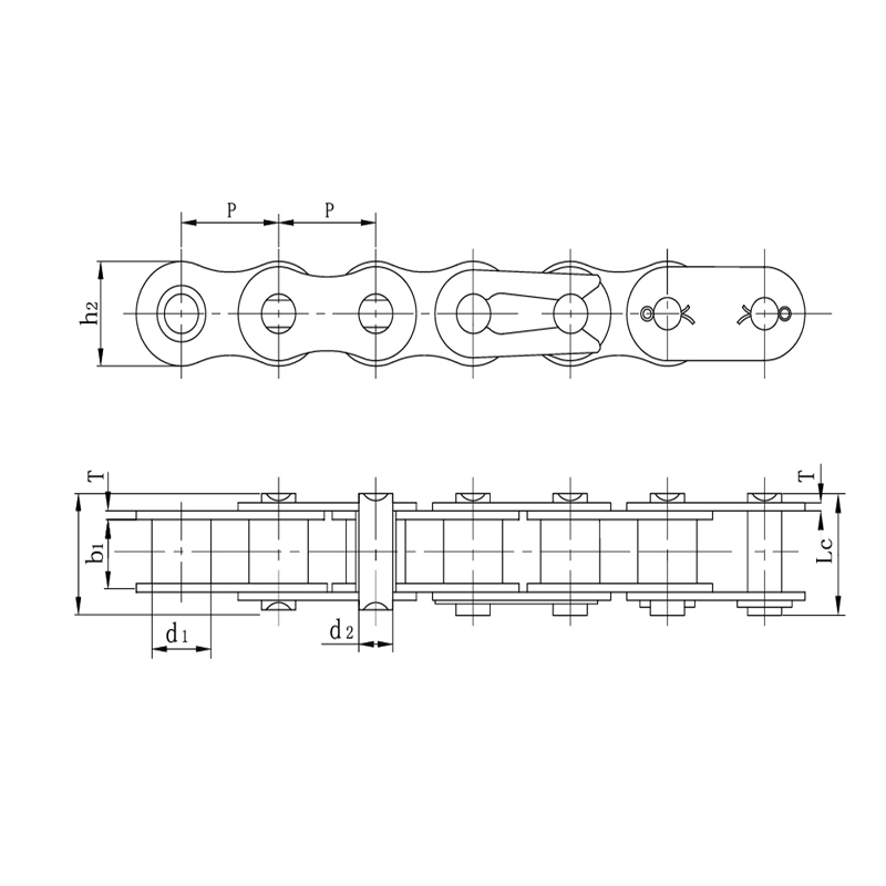 โซ่รถจักรยานยนต์งานหนักเหล็กโลหะผสมคุณภาพสูงแข็งแรง